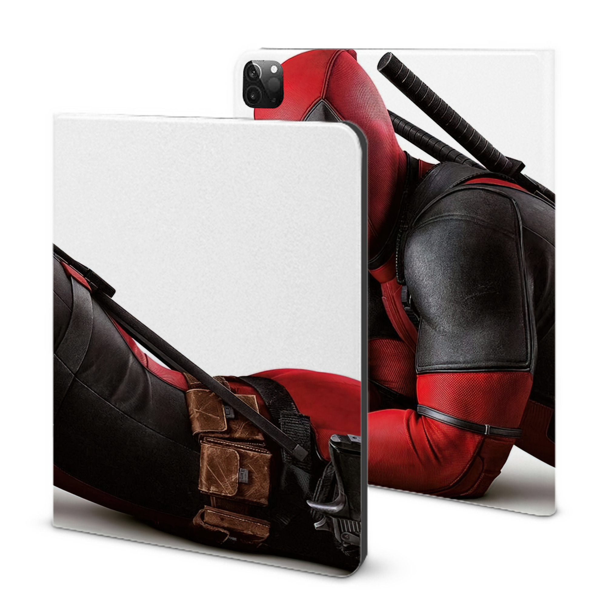 （画像用） Deadpool デッドプール IPadケース ペンホルダー付き ブックスタイルデザイン